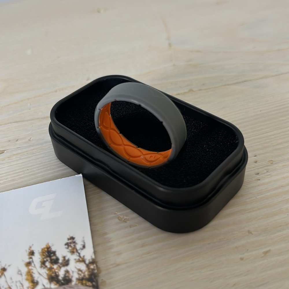 Groove Life silicone ring men’s size 14 Edge Storm grey and orange NEW in box